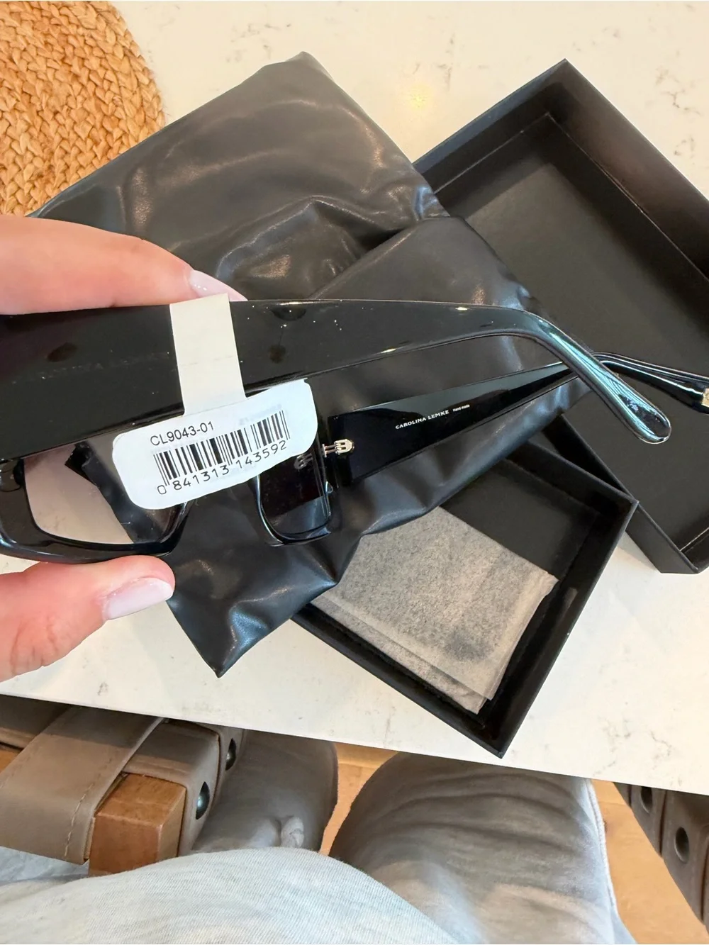 Carolina lemke Black Oversized Square Sunglasses